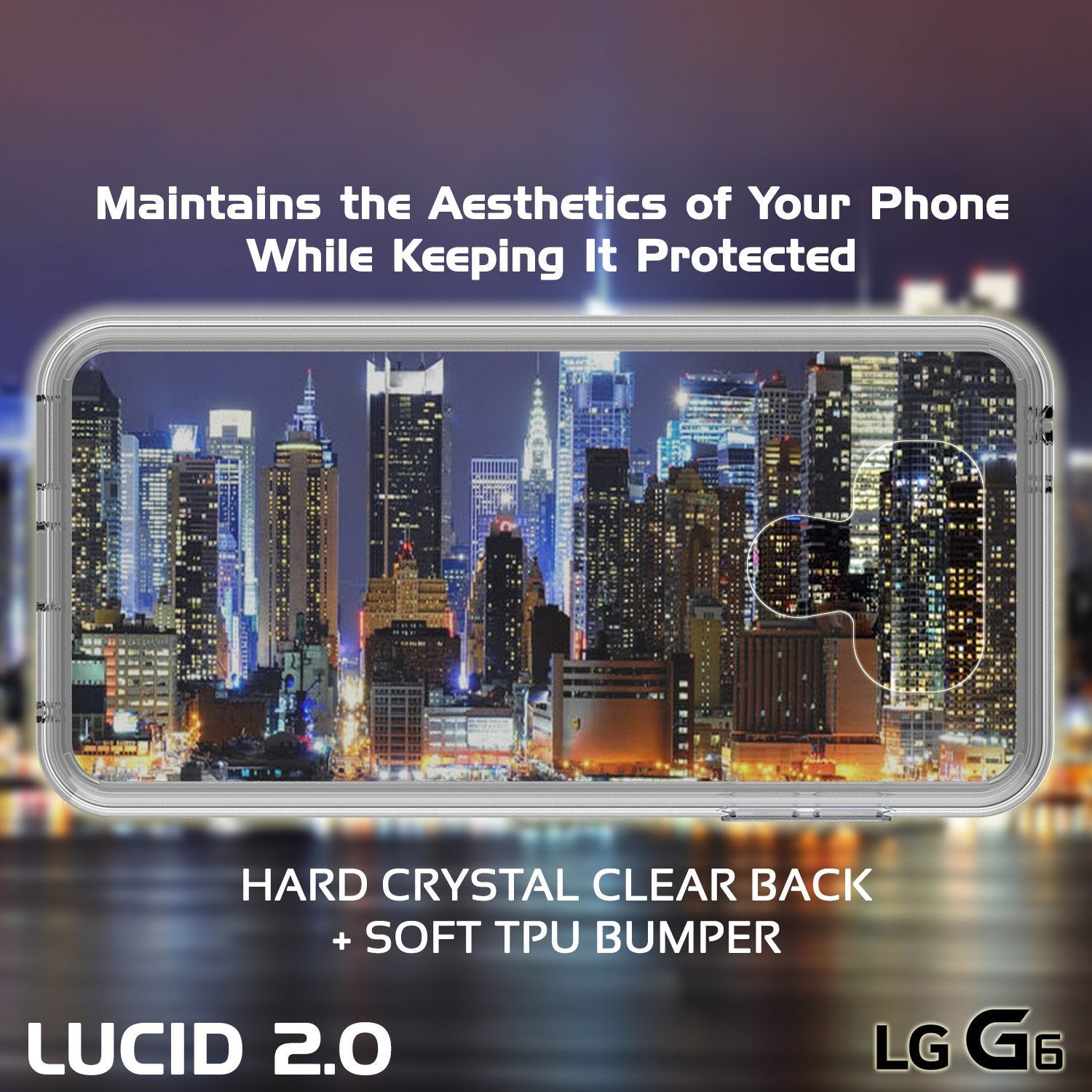 LG G6 Case Punkcase® LUCID 2.0 Clear Series w/ PUNK SHIELD Screen Protector | Ultra Fit