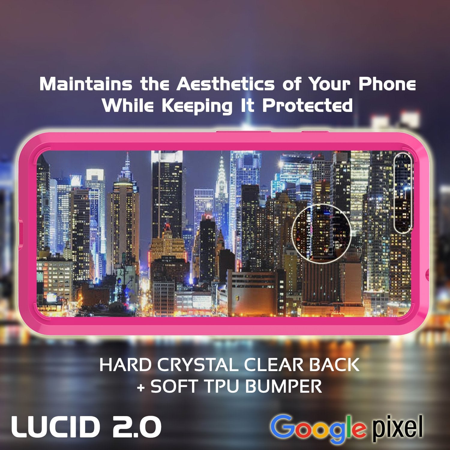 Google Pixel XL Case Punkcase® LUCID 2.0 Pink Series w/ PUNK SHIELD Glass Screen Protector | Ultra Fit