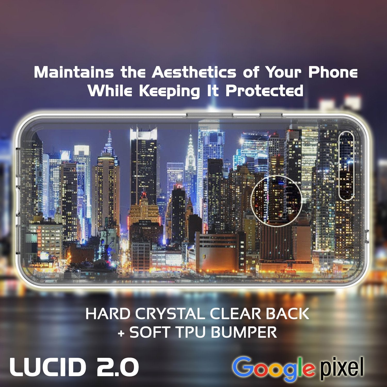 Google Pixel Case Punkcase® LUCID 2.0 Crystal Black Series w/ PUNK SHIELD Glass Screen Protector | Ultra Fit