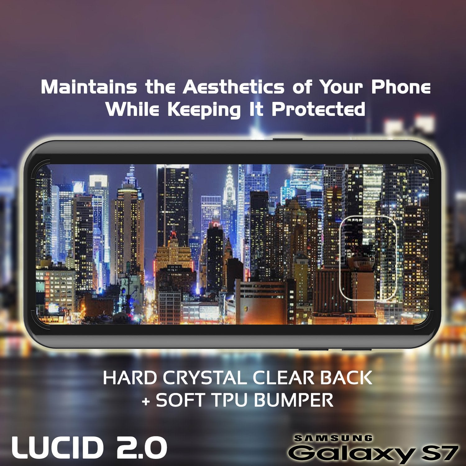 S7 Case Punkcase® LUCID 2.0 Black Series w/ PUNK SHIELD Glass Screen Protector | Ultra Fit