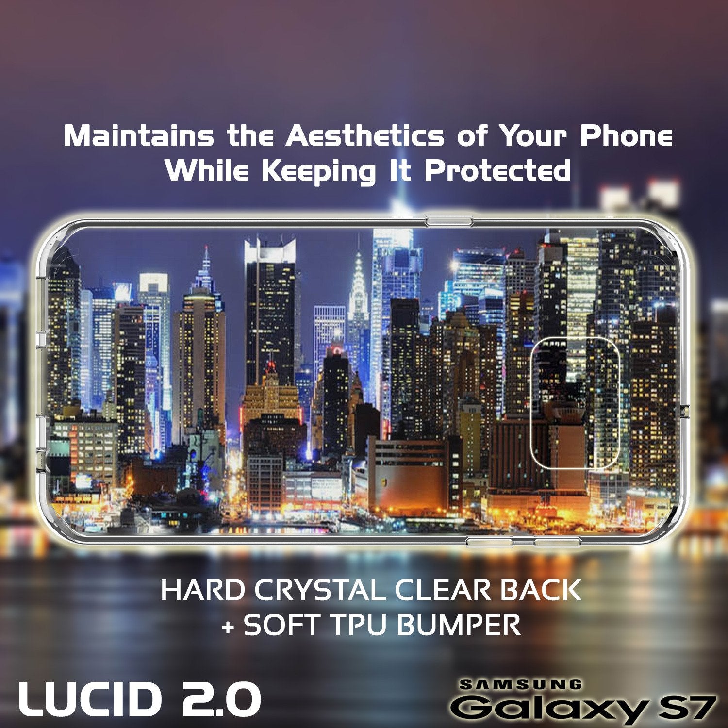 S7 Case Punkcase® LUCID 2.0 Clear Series w/ PUNK SHIELD Glass Screen Protector | Ultra Fit