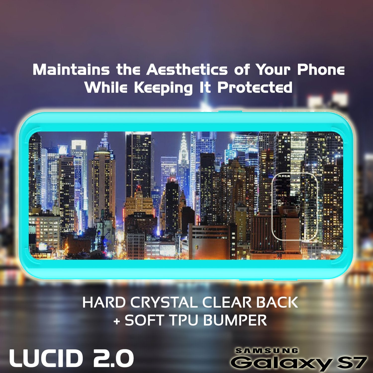 S7 Case Punkcase® LUCID 2.0 Teal Series w/ PUNK SHIELD Glass Screen Protector | Ultra Fit