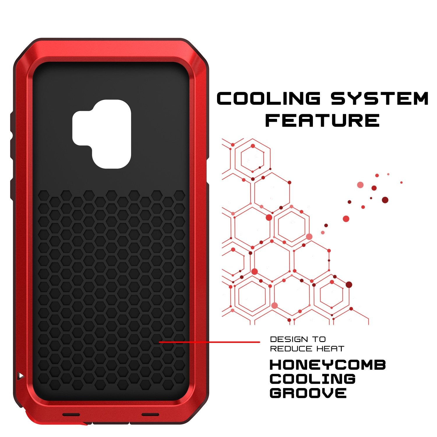 Galaxy S9 Plus Metal Case, Heavy Duty Military Grade Rugged Case, Red