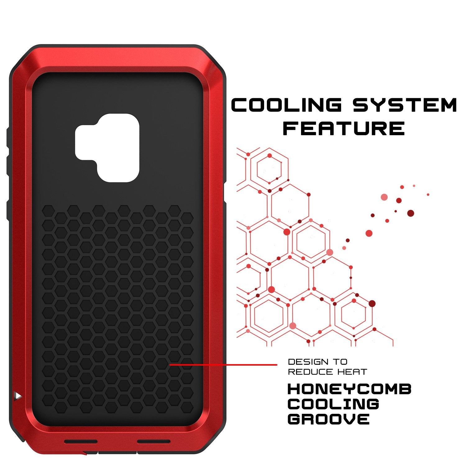 Galaxy S9 Metal Case, Heavy Duty Military Grade Rugged case [Red]
