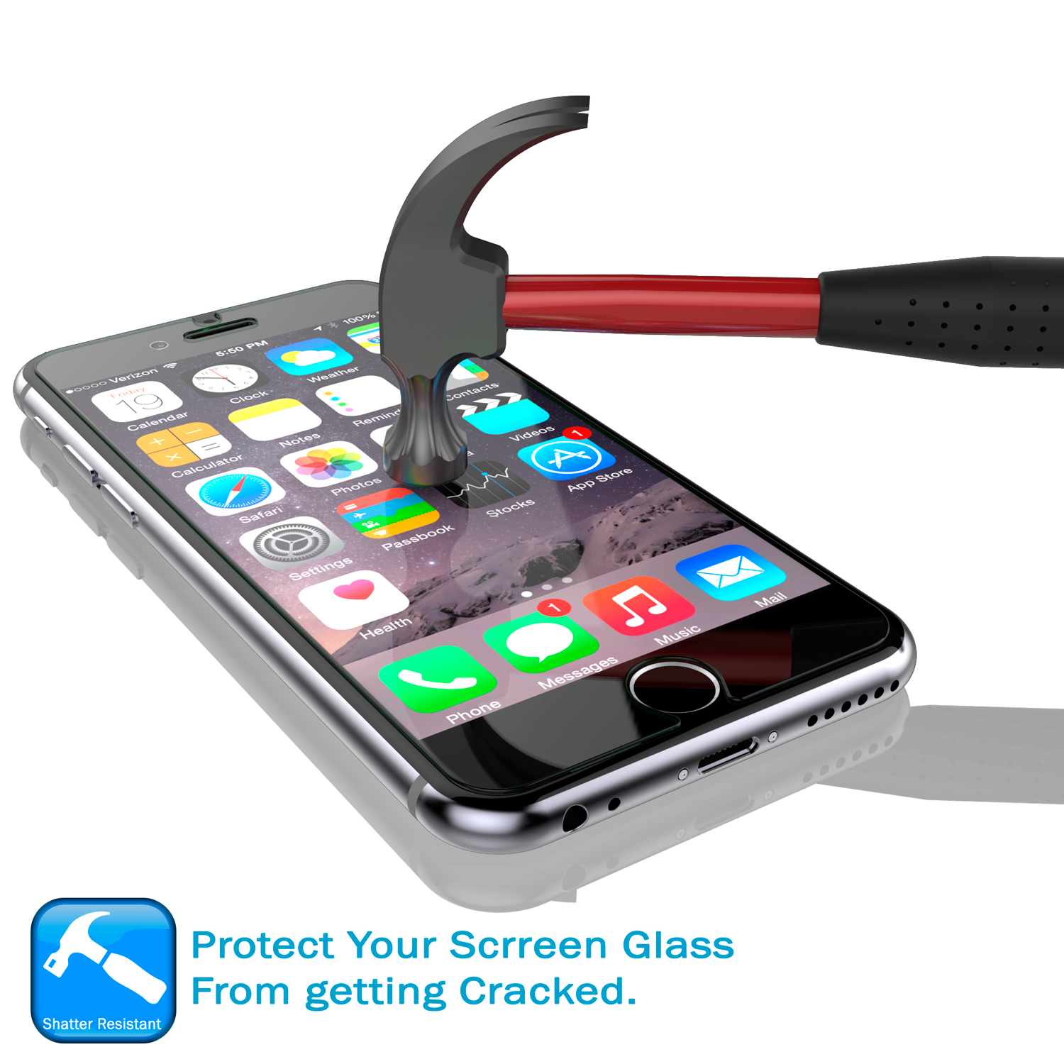 iPhone SE Punkcase Glass SHIELD Tempered Glass Screen Protector 0.33mm Thick 9H Glass Screen