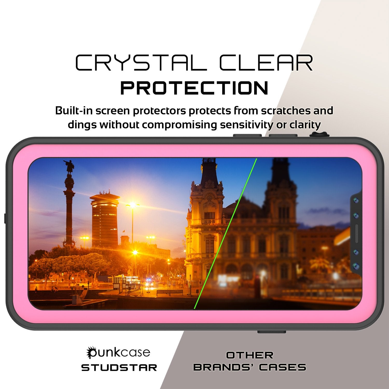 iPhone X Plus Waterproof Case, Punkcase StudStar Series Cover [Pink]