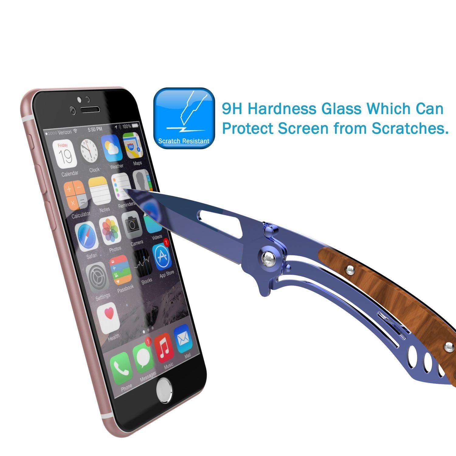 iPhone 6S/6 BlackTempered Glass Screen Protector, Punkcase SHIELD  Protector 0.33mm Thick 9H