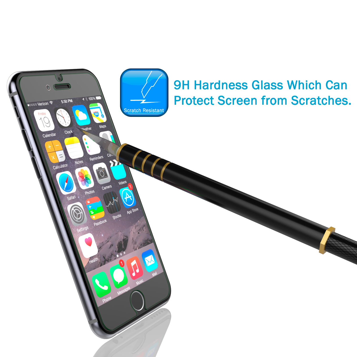 iPhone 6/6s Plus Clear Punkcase Glass SHIELD Tempered Glass Screen Protector 0.33mm Thick 9H Glass