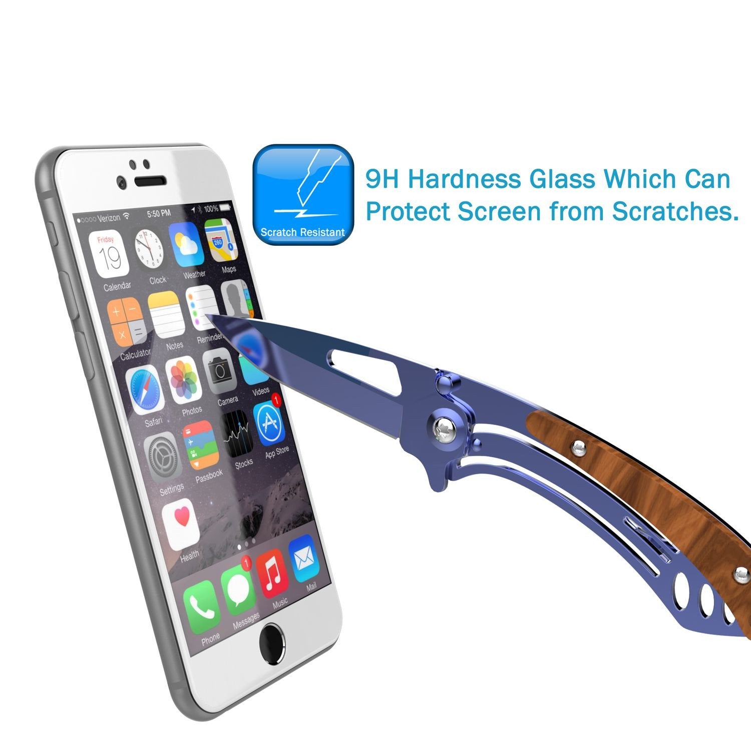 iPhone 6S/6 White Tempered Glass Screen Protector, Punkcase SHIELD  Protector 0.33mm Thick 9H