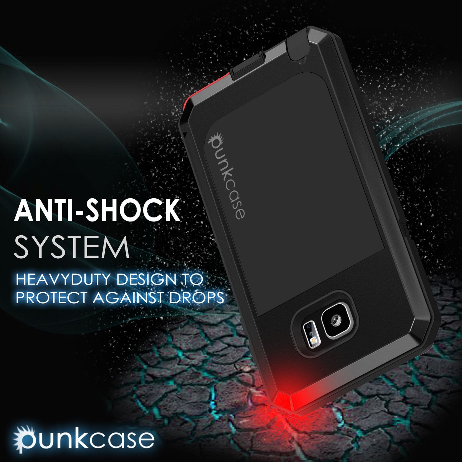 Note 5 Case, Punkcase® METALLIC Series BLACK w/ TEMPERED GLASS | Aluminum Frame