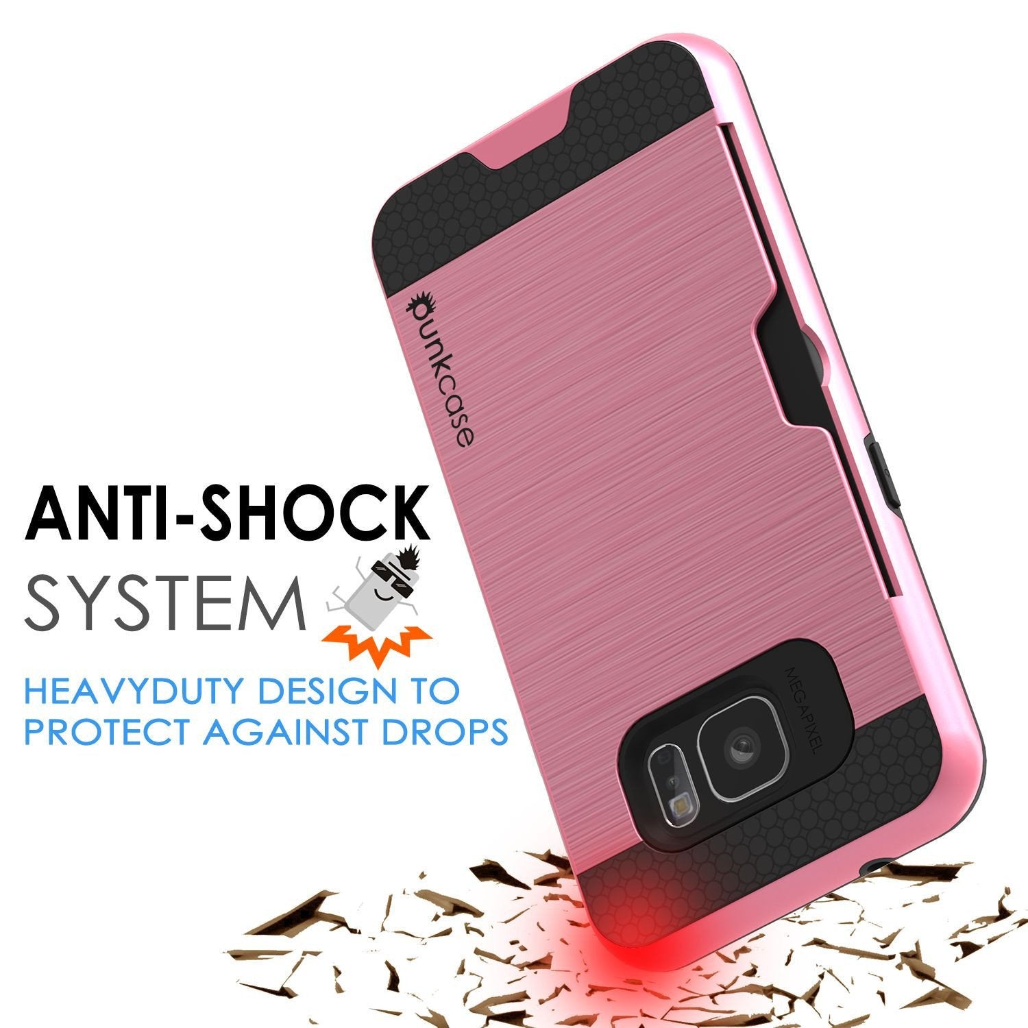 Galaxy s7 EDGE Case PunkCase SLOT Pink Series Slim Armor Soft Cover Case