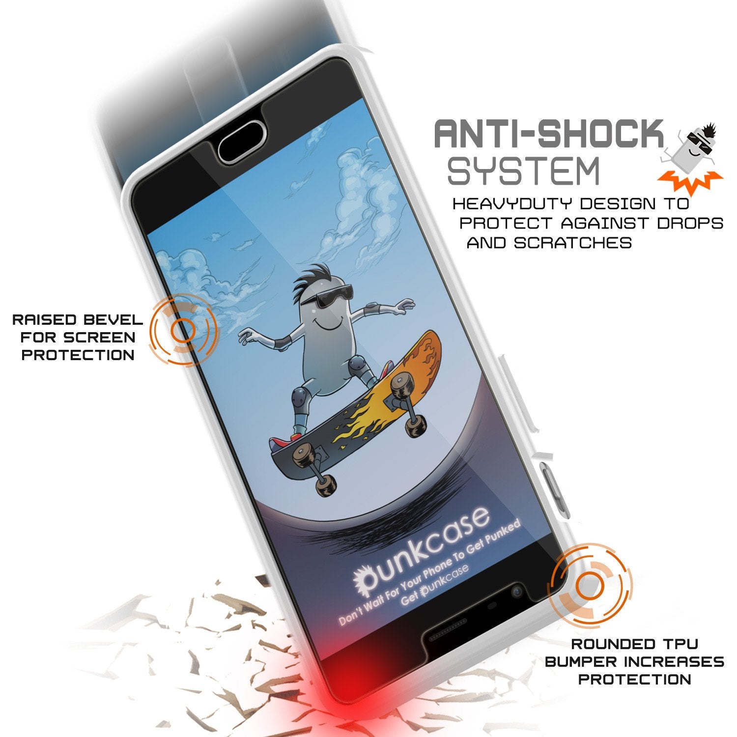 OnePlus 3 Case Punkcase® LUCID 2.0 White Series w/ SHIELD GLASS Lifetime Warranty Exchange