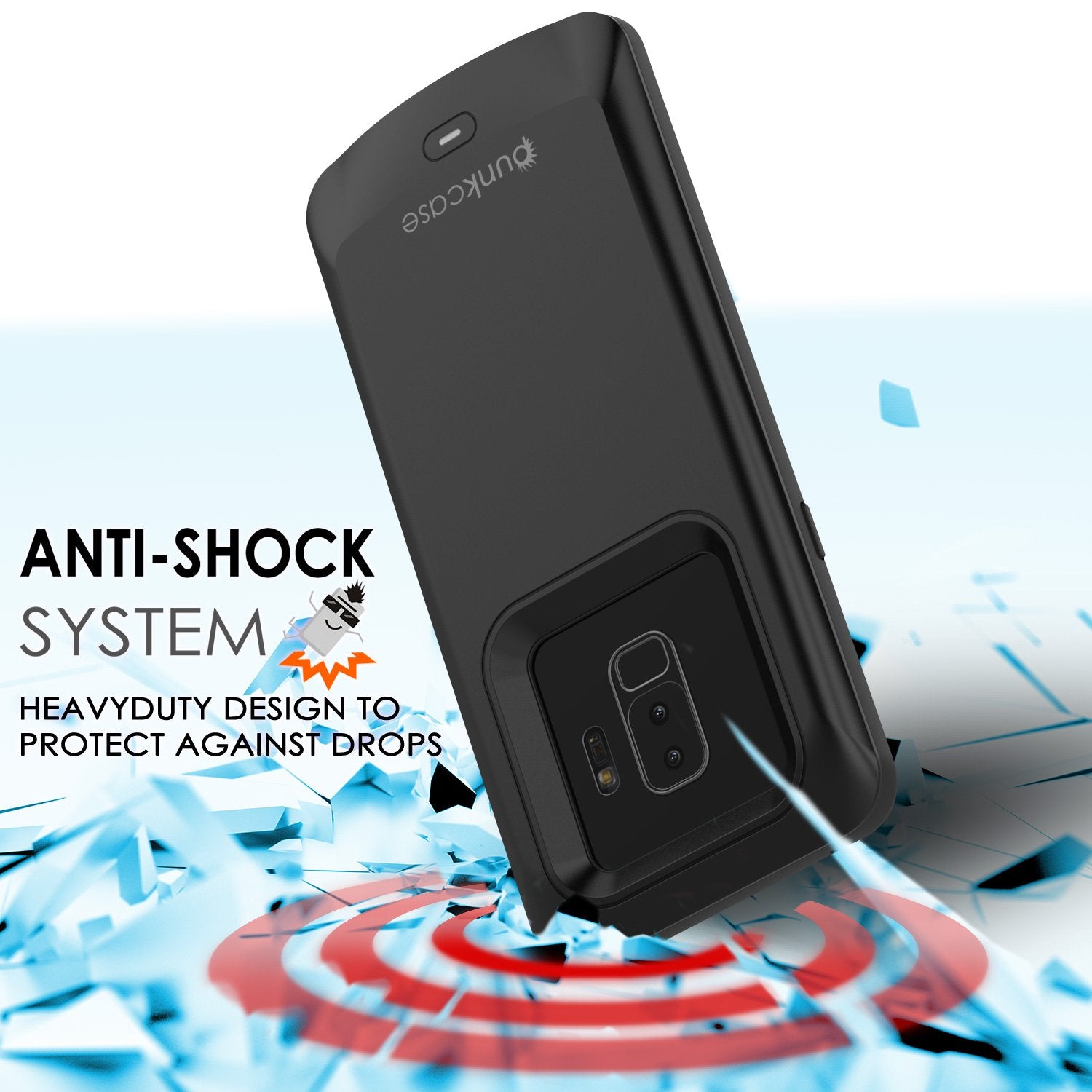 Galaxy S9 Plus Battery Case Punkjuice 5000mAH Fast Charging Case Black