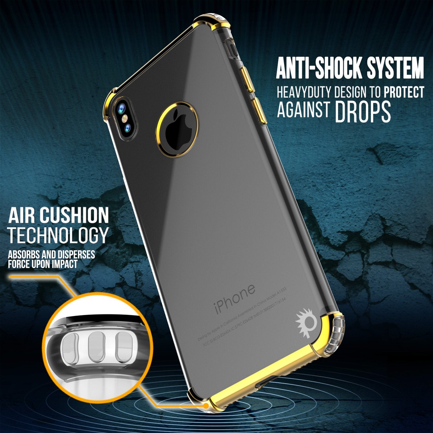 iPhone X Punkcase [BLAZE SERIES] Cover W/ Screen Protector [Gold]