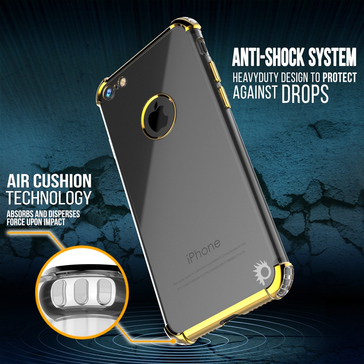 iPhone 8 Case, Punkcase [BLAZE SERIES] Protective Cover W/ PunkShield Screen Protector [Shockproof] [Slim Fit] for Apple iPhone [Gold]