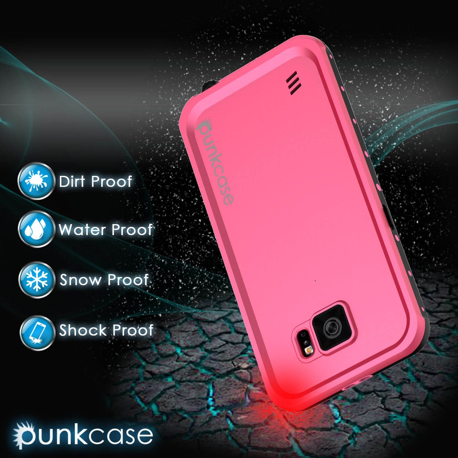 Galaxy S6 Waterproof Case PunkCase StudStar Pink Thin 6.6ft Underwater IP68 Shock/Dirt/Snow Proof