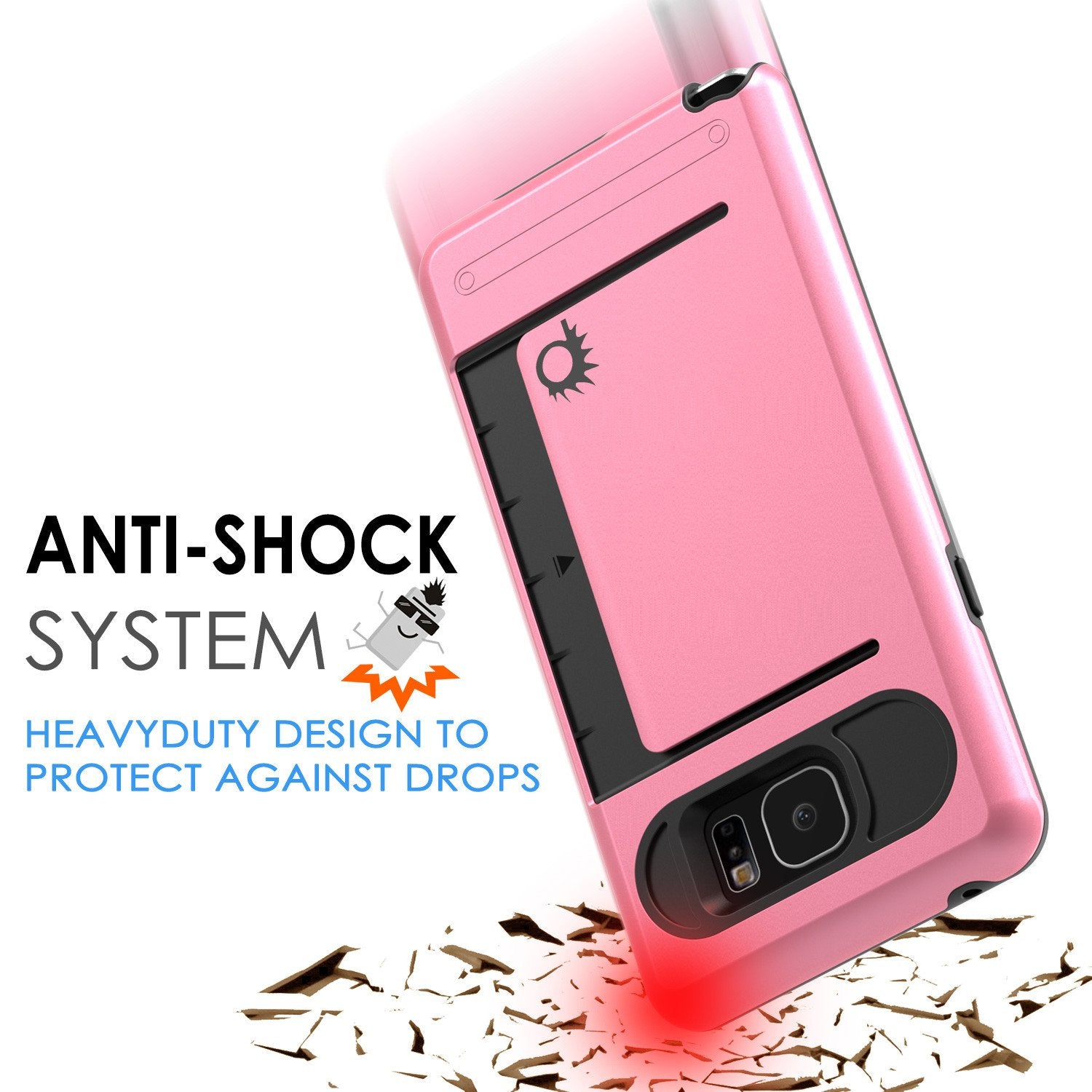 Galaxy Note 5 Case PunkCase CLUTCH Pink Series Slim Armor Soft Cover Case w/ Tempered Glass