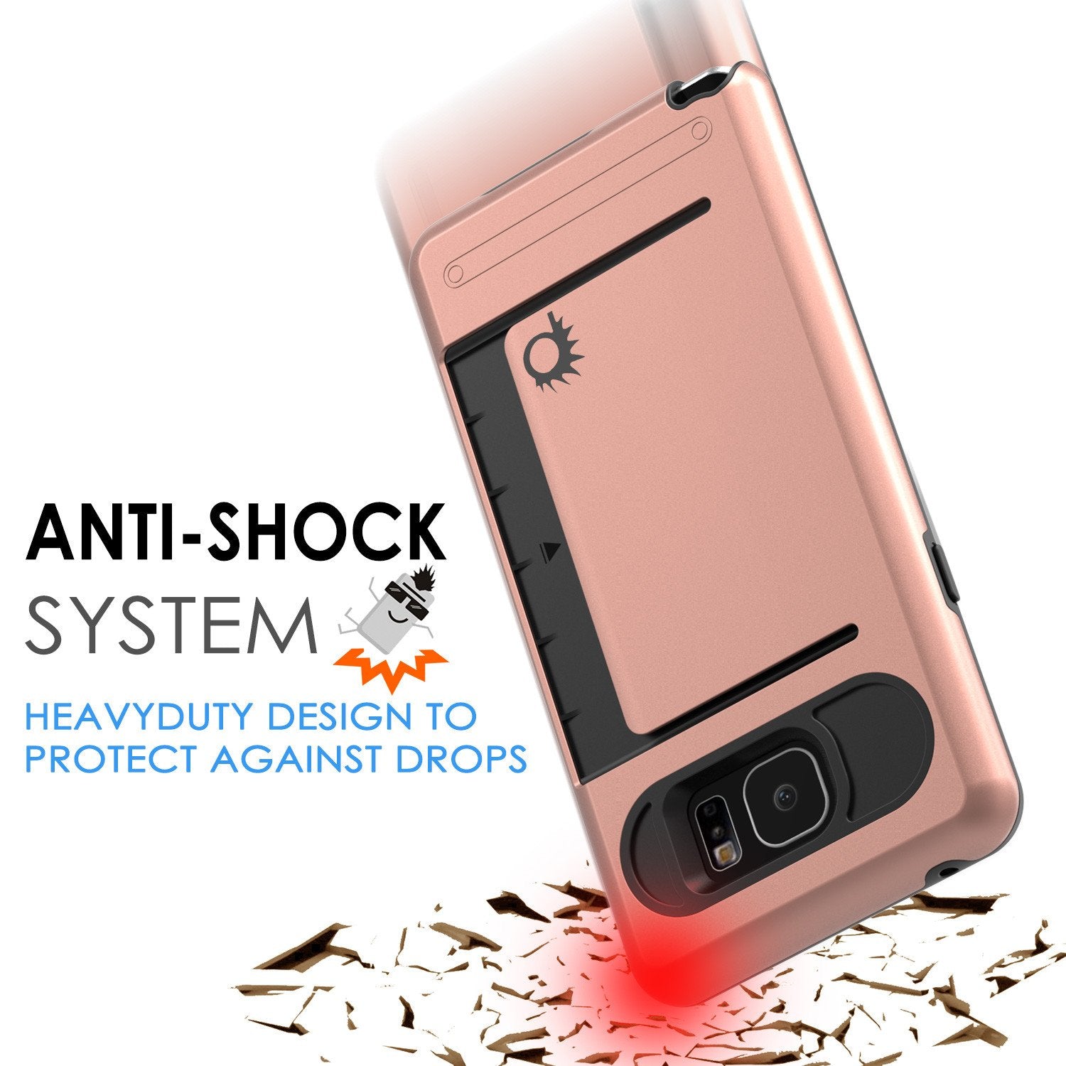 Galaxy Note 5 Case PunkCase CLUTCH Rose Gold Series Slim Armor Soft Cover Case w/ Tempered Glass