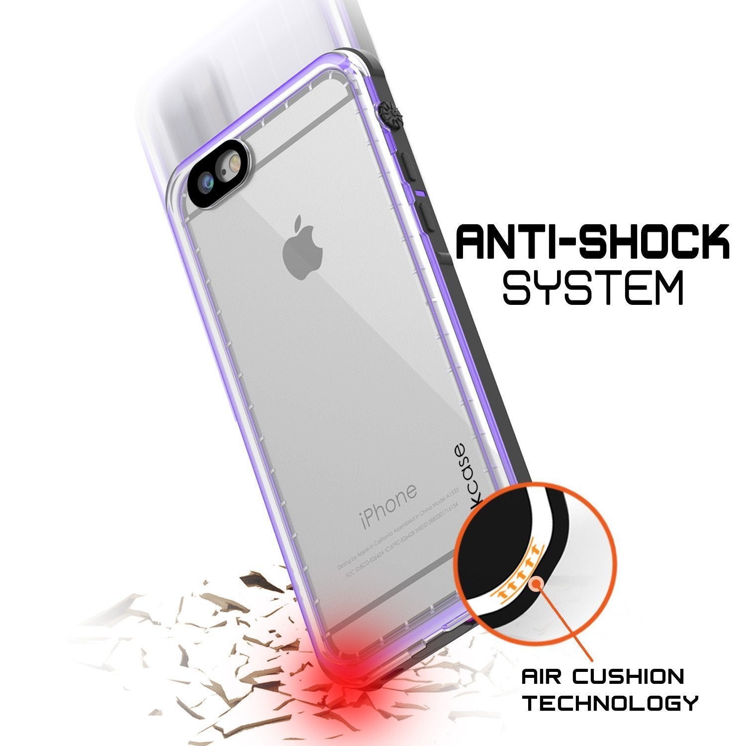Apple iPhone 8 Waterproof Case, PUNKcase CRYSTAL Purple W/ Attached Screen Protector  | Warranty