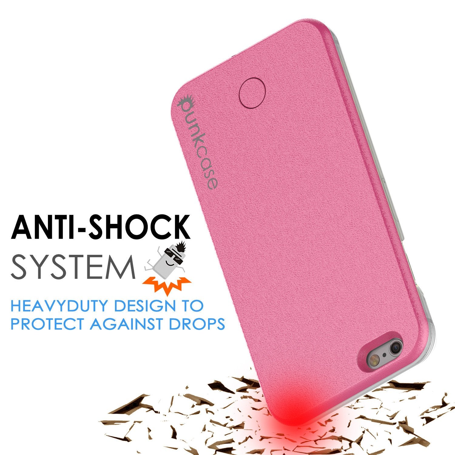 iPhone 6+/6S+ Plus Punkcase LED Light Case Light Illuminated Case, Pink W/  Battery Power Bank