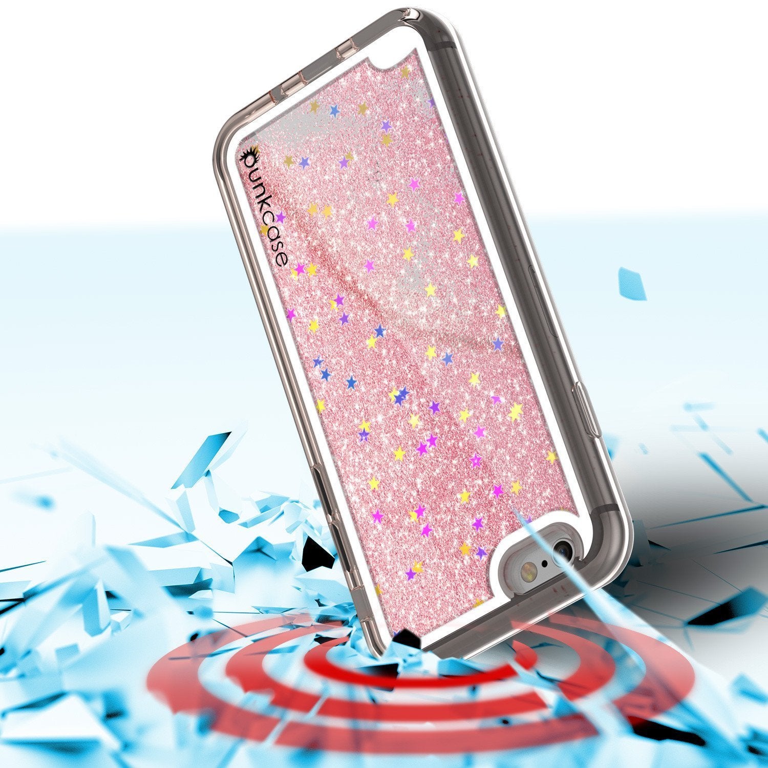 iPhone 8 Case, PunkCase Liquid Rose, Floating Glitter Cover Series