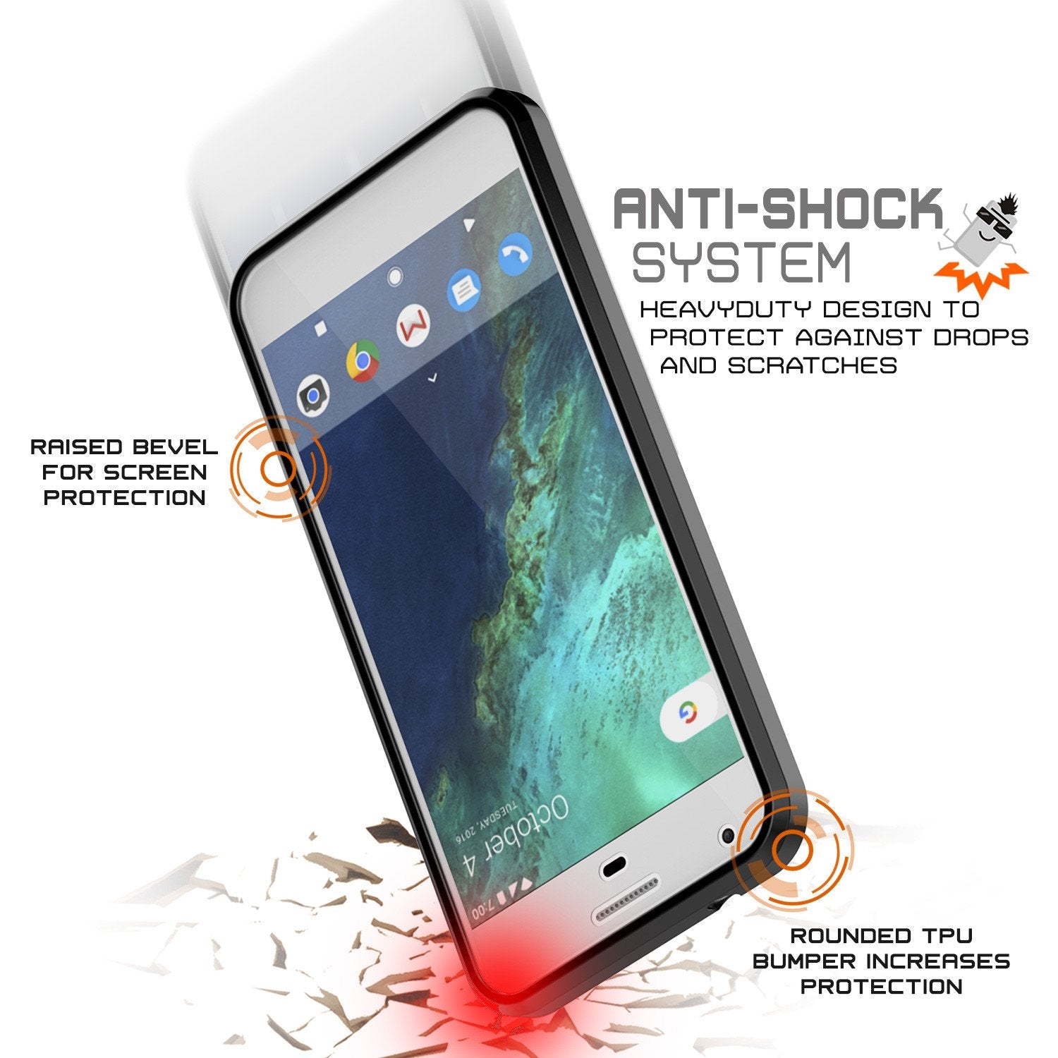 Google Pixel Case Punkcase® LUCID 2.0 Black Series w/ PUNK SHIELD Glass Screen Protector | Ultra Fit
