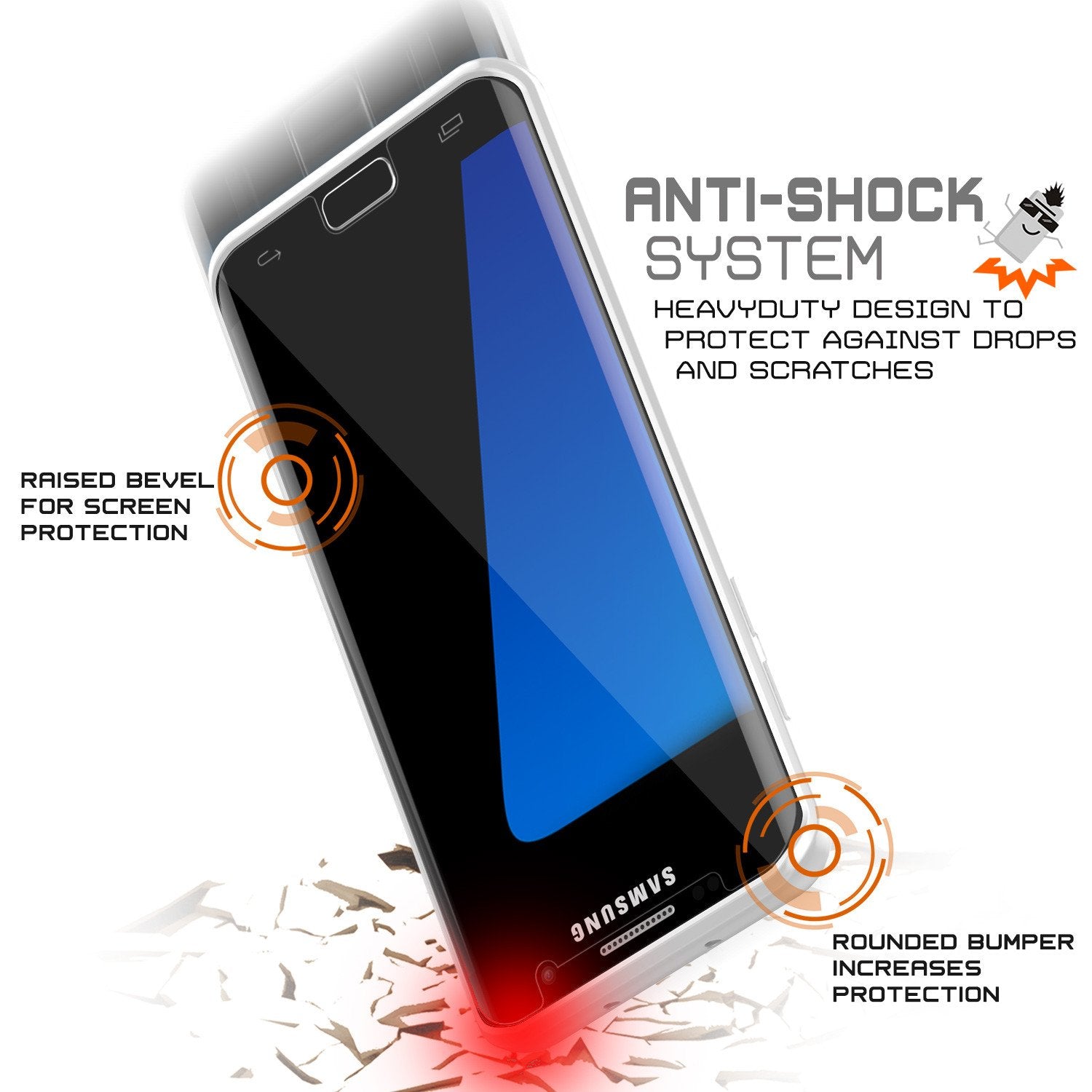 S7 Edge Case Punkcase® LUCID 2.0 White Series w/ PUNK SHIELD Screen Protector | Ultra Fit