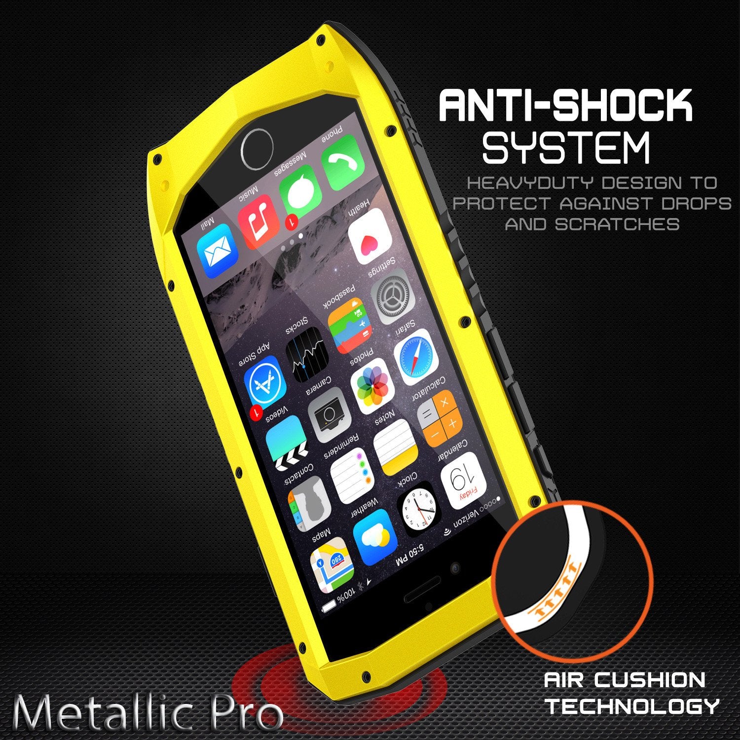 iPhone 6s/6 Case, Punkcase Metallic PRO Neon Series Cover W/ Attached Screen Protector | Touch-ID