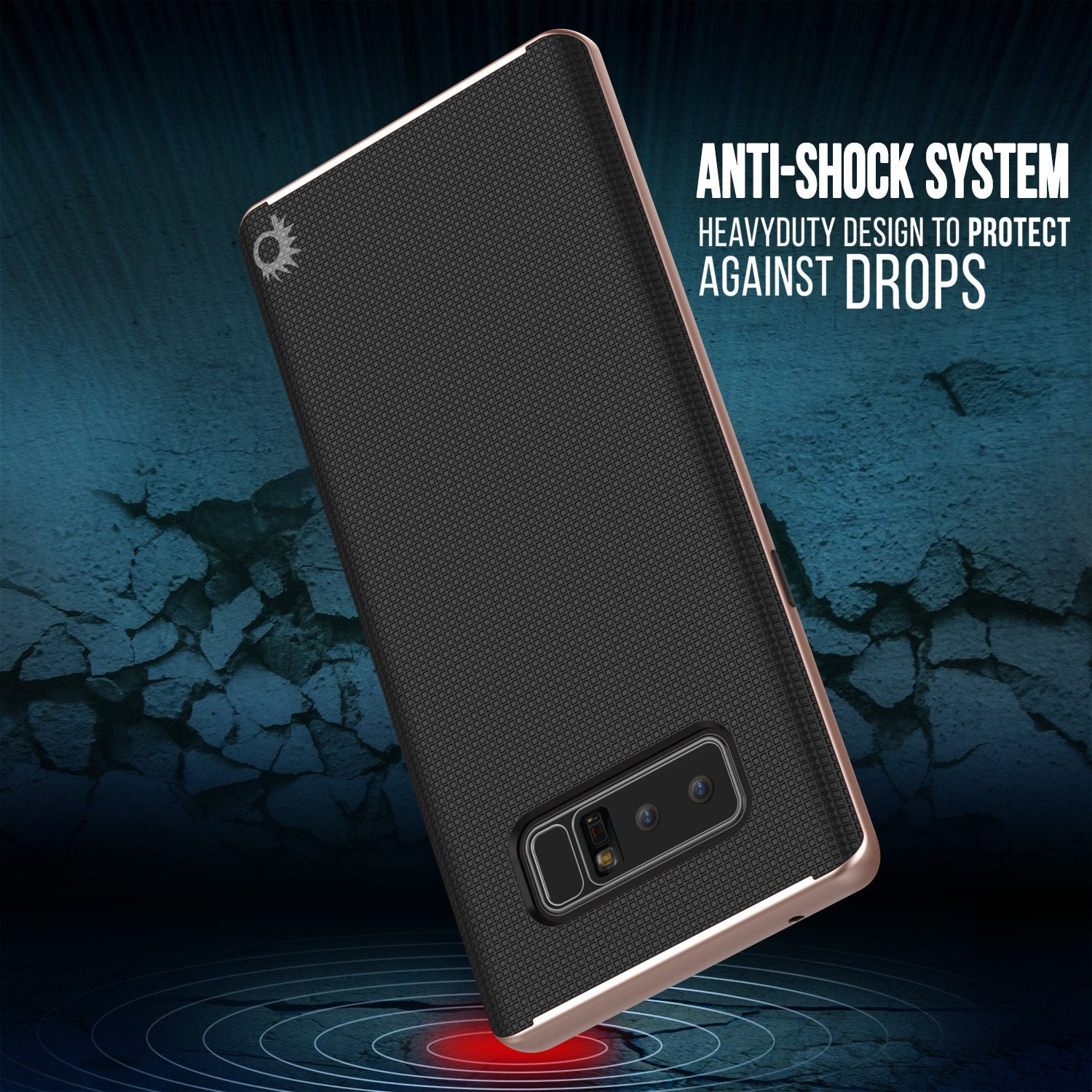 Galaxy Note 8 Case, PunkCase [Stealth Series] Hybrid 3-Piece Rose Gold