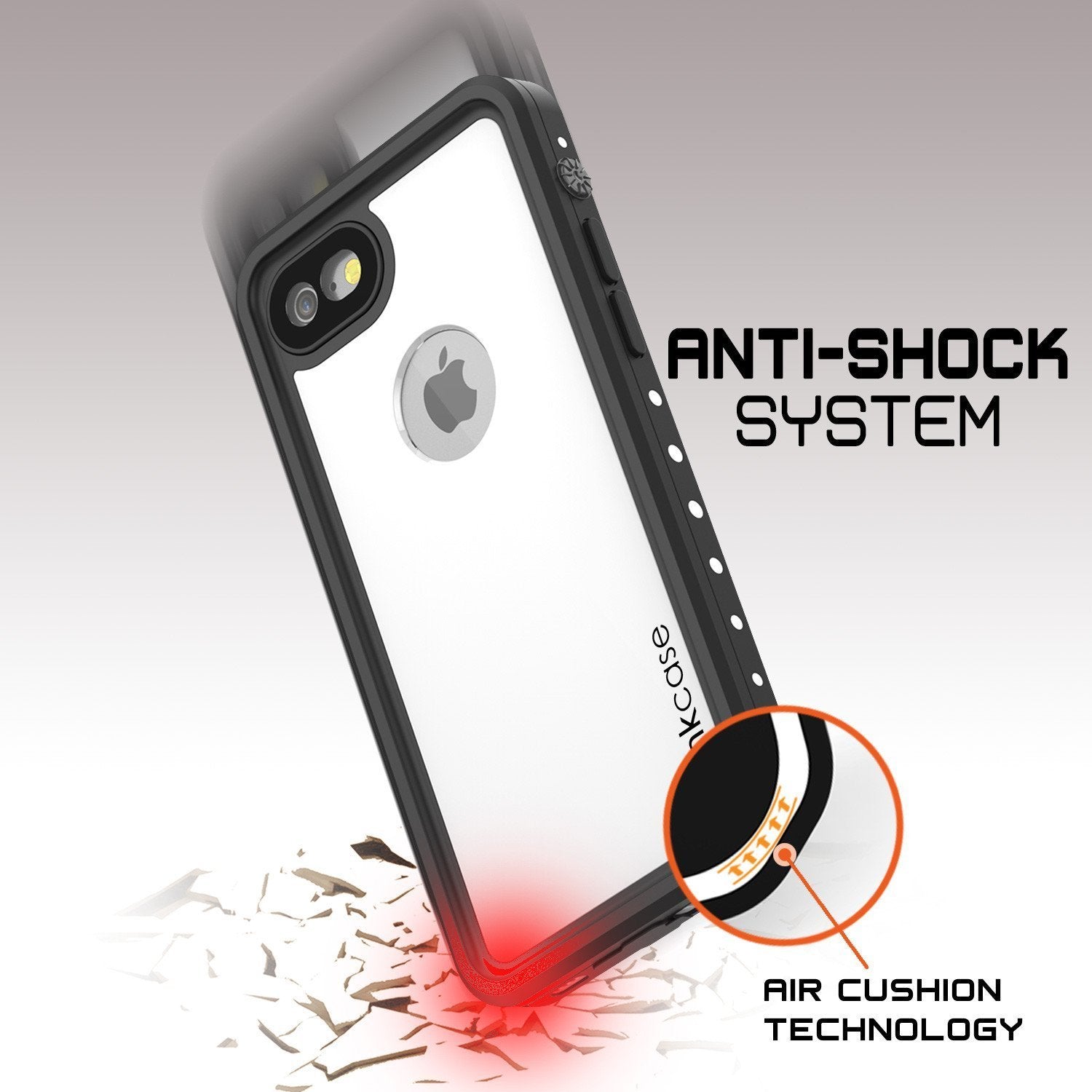 iPhone 8 Waterproof IP68 Case, Punkcase [White] [StudStar Series] [Slim Fit] [IP68 Certified]] [Dirtproof] [Snowproof]