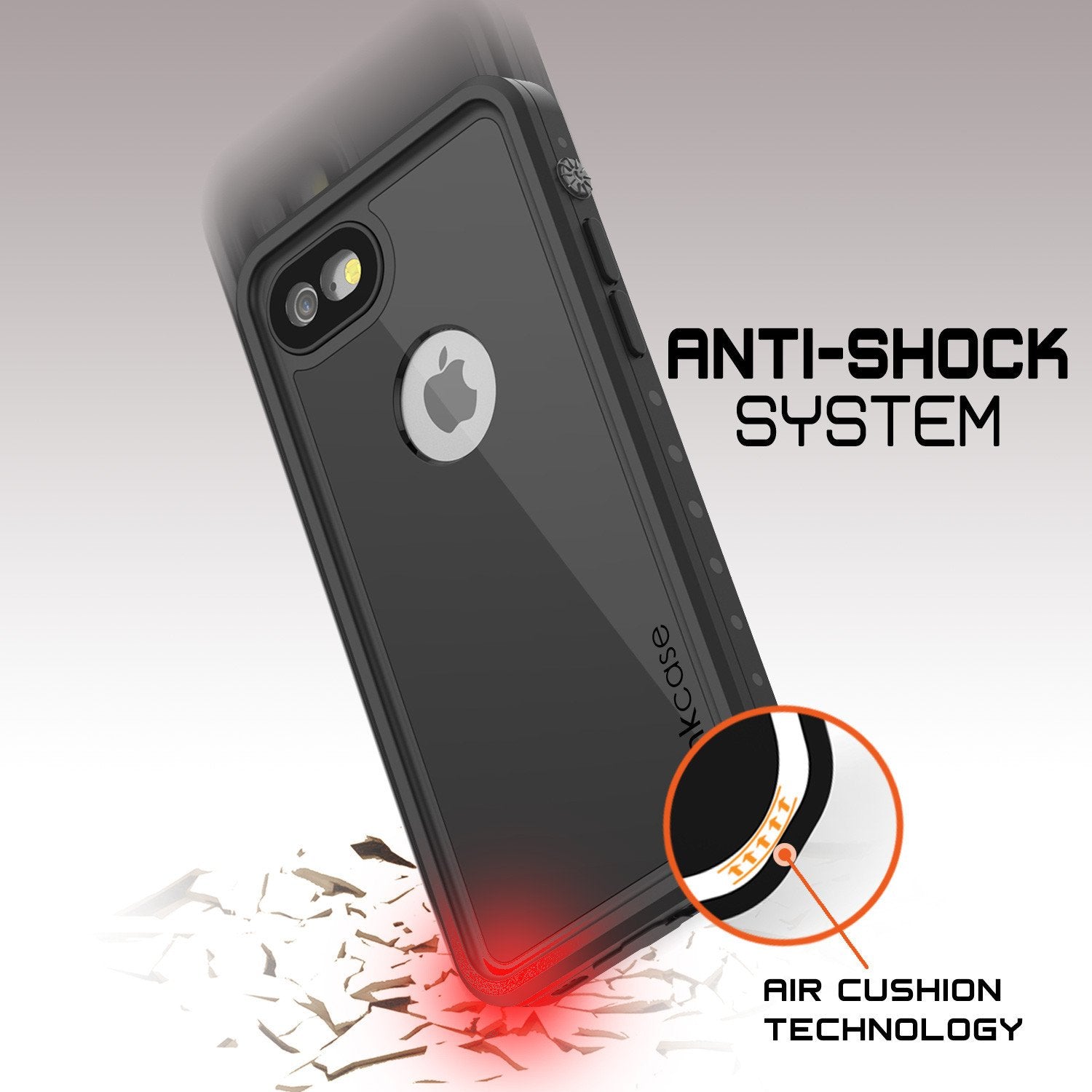 iPhone 7s Waterproof Case, Punkcase [Black] [StudStar Series] [Slim Fit] [IP68 Certified] [Shockproof] [Dirtproof] [Snowproof] Armor Cover for Apple iPhone 7 & 7s