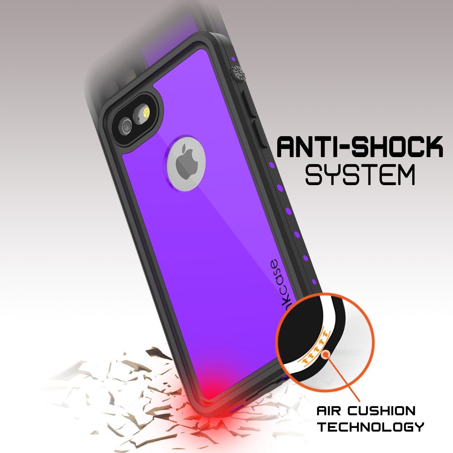 iPhone 7 Waterproof Case, Punkcase [Purple] [StudStar Series] [Slim Fit] [IP68 Certified] [Shockproof] [Dirtproof] [Snowproof] Armor Cover for Apple iPhone 7 & 7s