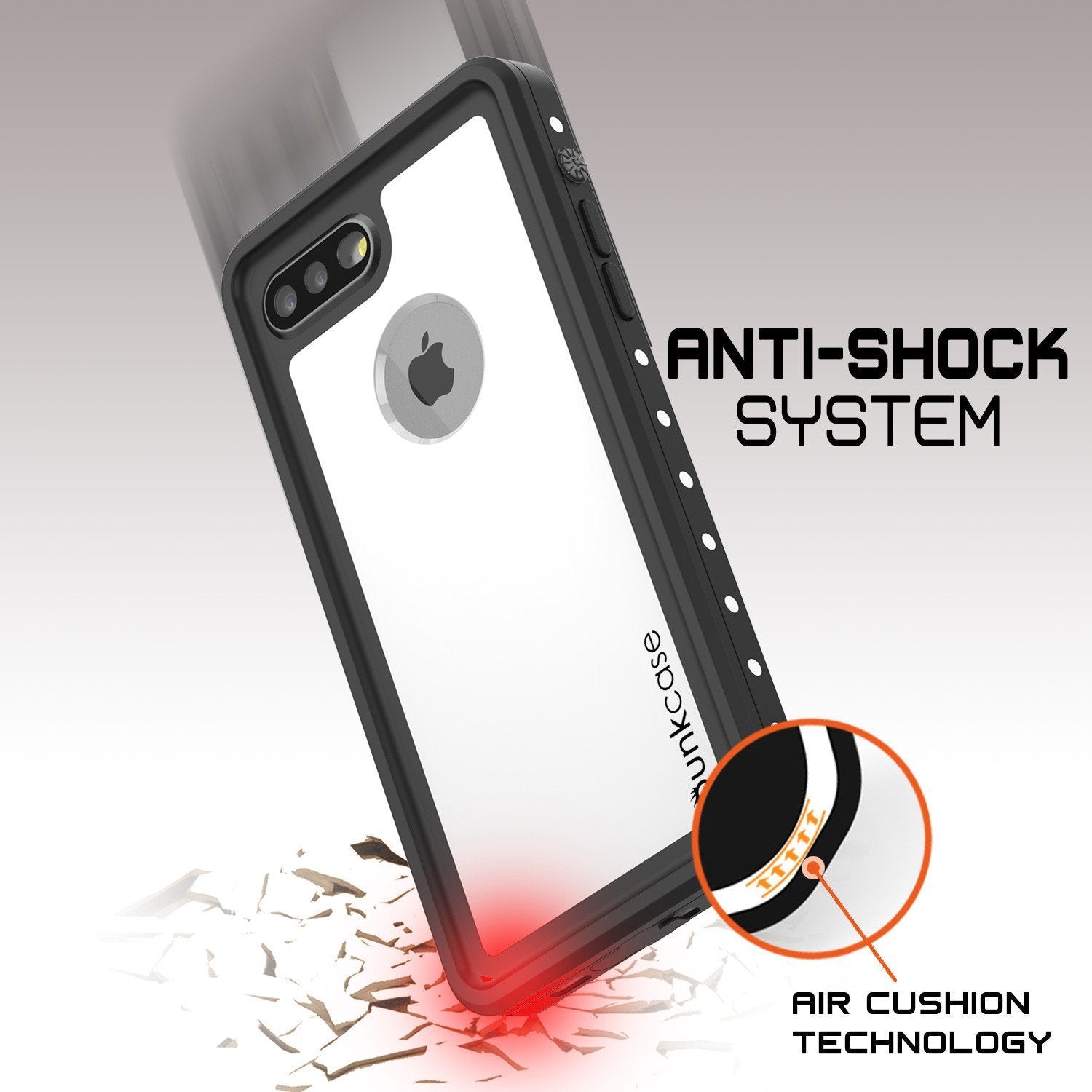 iPhone 8+ Plus Waterproof Case, Punkcase [StudStar Series] [White]