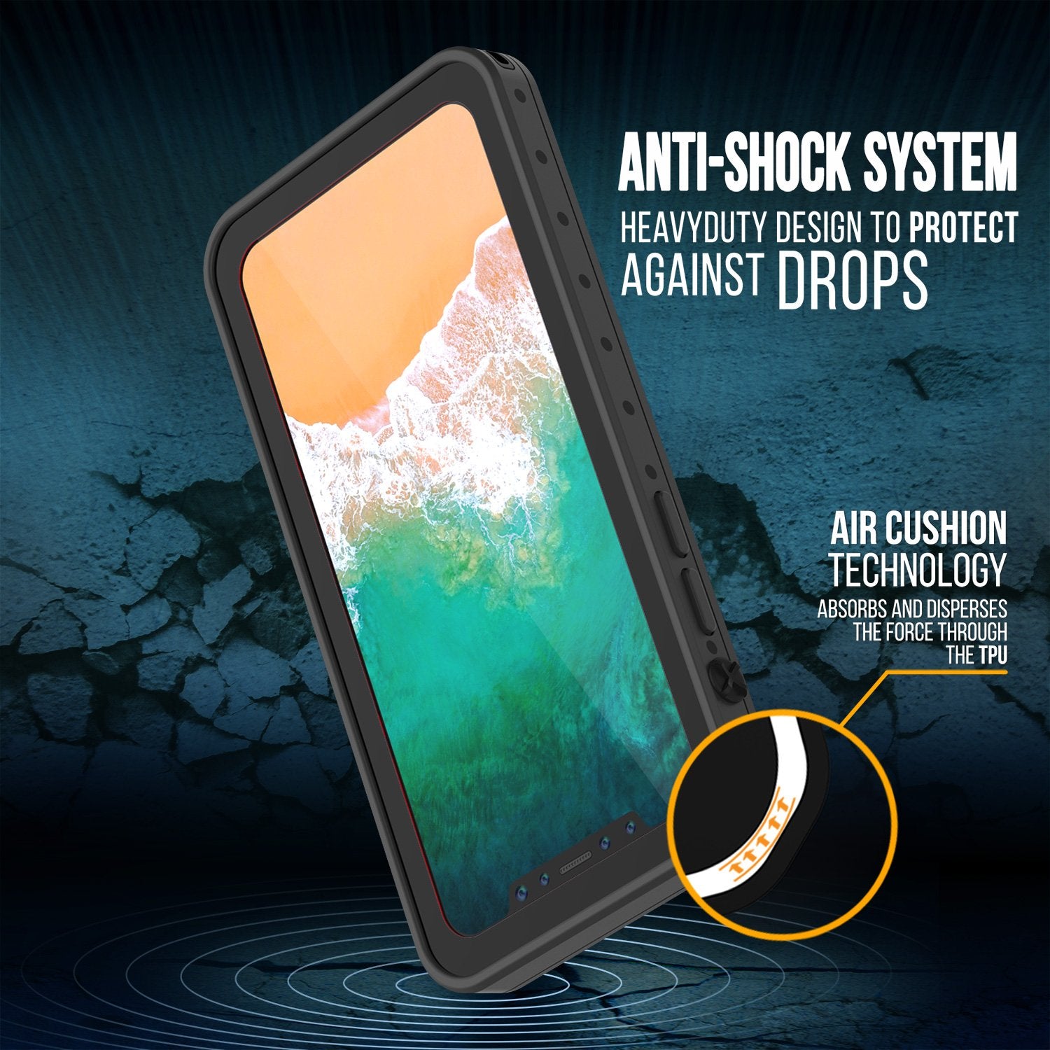 iPhone X Plus Waterproof Case, Punkcase StudStar Series Cover, Clear
