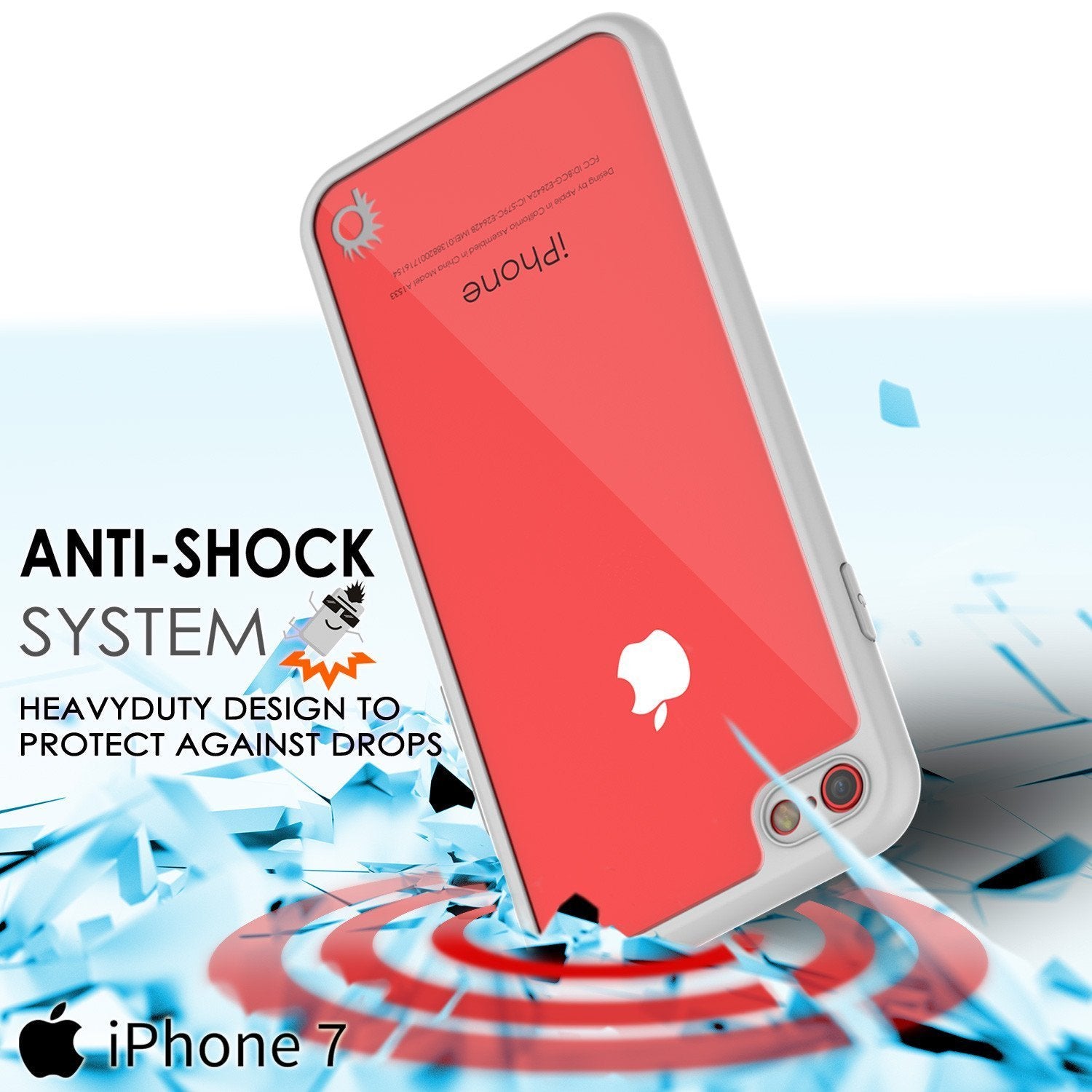 iPhone 8 Case [MASK Series] [WHITE] Full Body Hybrid Dual Layer TPU Cover W/ protective Tempered Glass Screen Protector