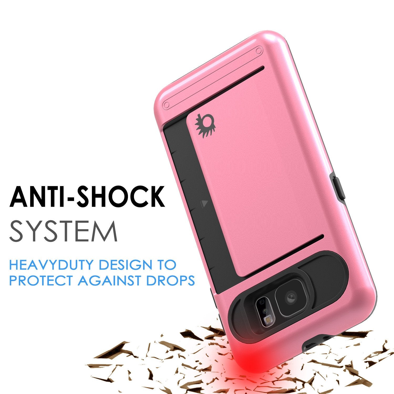 Galaxy s6 Case PunkCase CLUTCH Pink Series Slim Armor Soft Cover Case w/ Tempered Glass