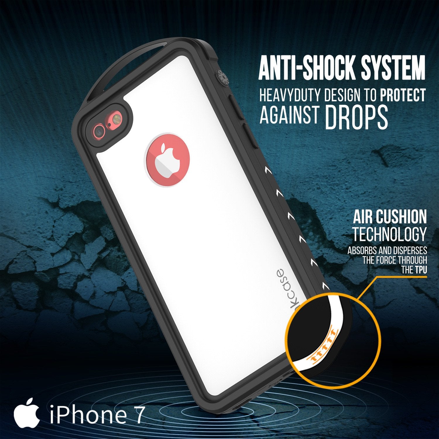 iPhone 7 Waterproof Case, Punkcase ALPINE Series, White | Heavy Duty Armor Cover