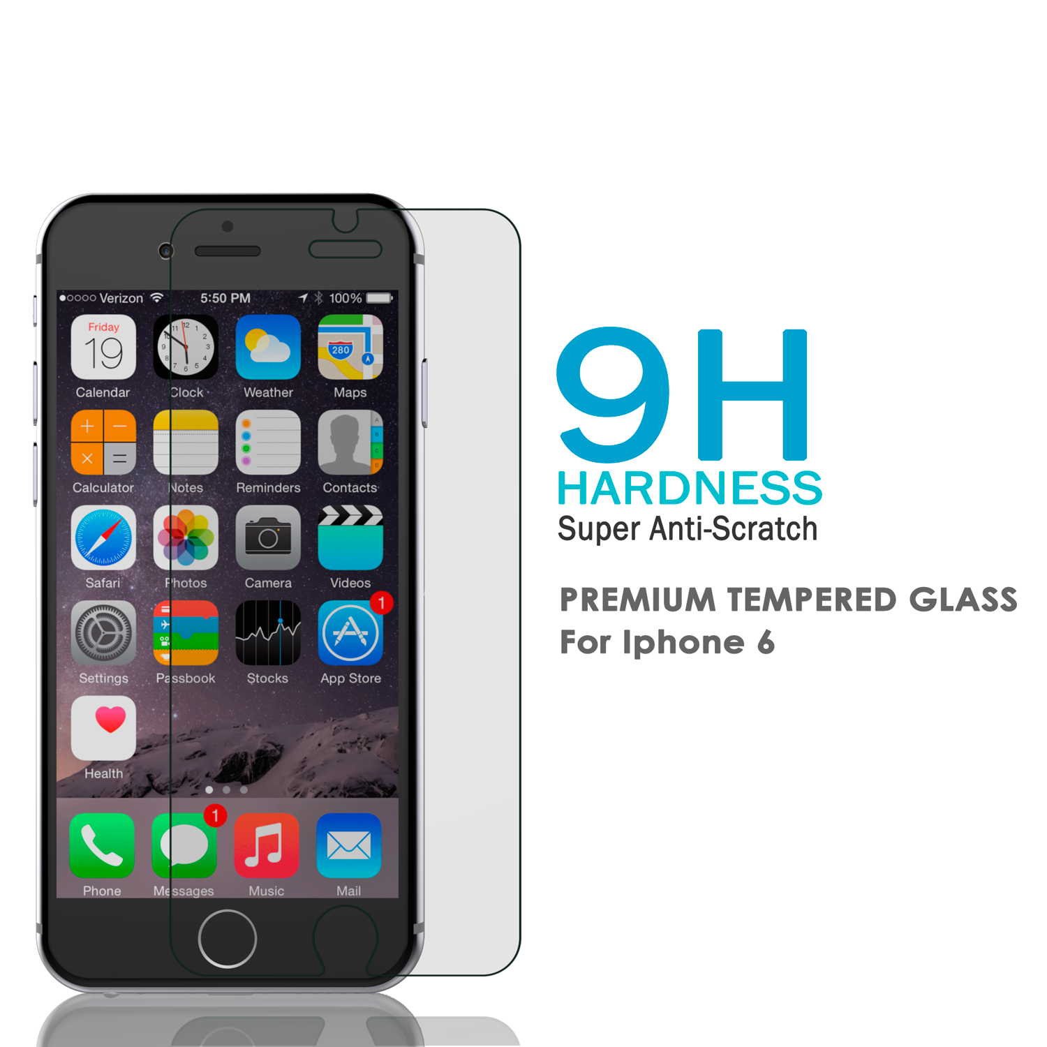 iPhone 6/6s Punkcase Glass SHIELD Tempered Glass Screen Protector 0.33mm Thick 9H Glass