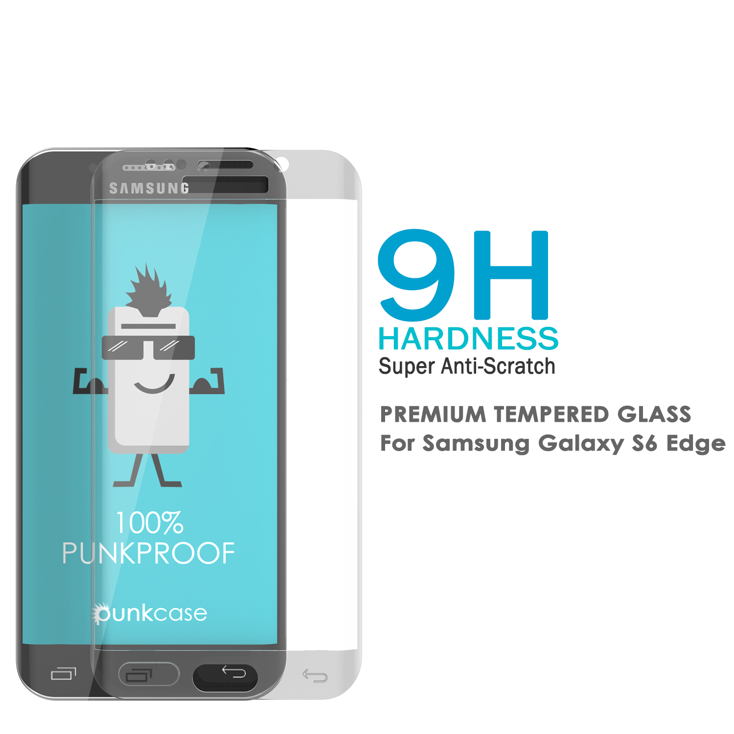 Galaxy S6 Edge Clear Punkcase Glass SHIELD Tempered Glass Screen Protector 0.33mm Thick 9H Glass