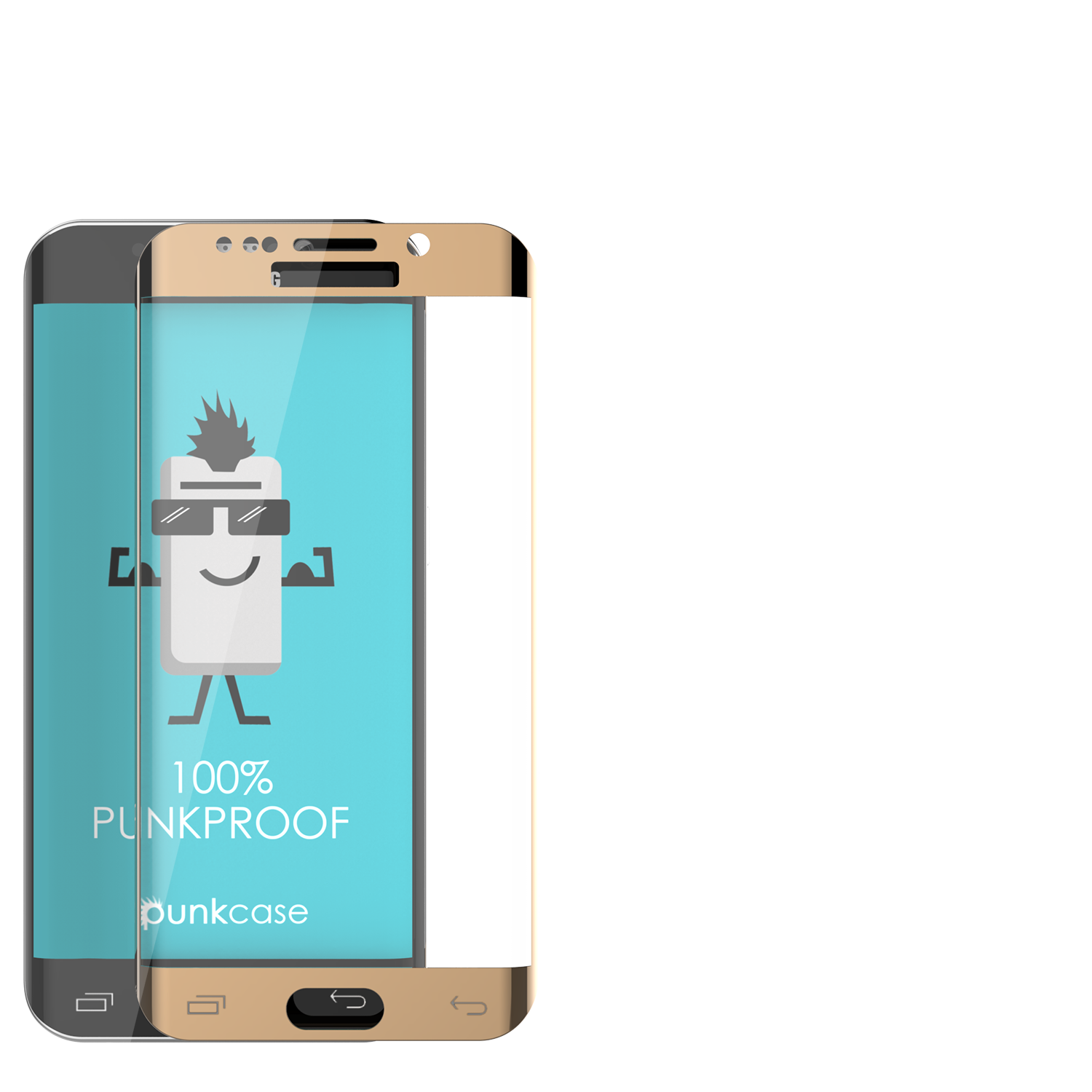 Galaxy S6 Edge Plus Gold Punkcase Glass SHIELD Tempered Glass Screen Protector 0.33mm Thick 9H
