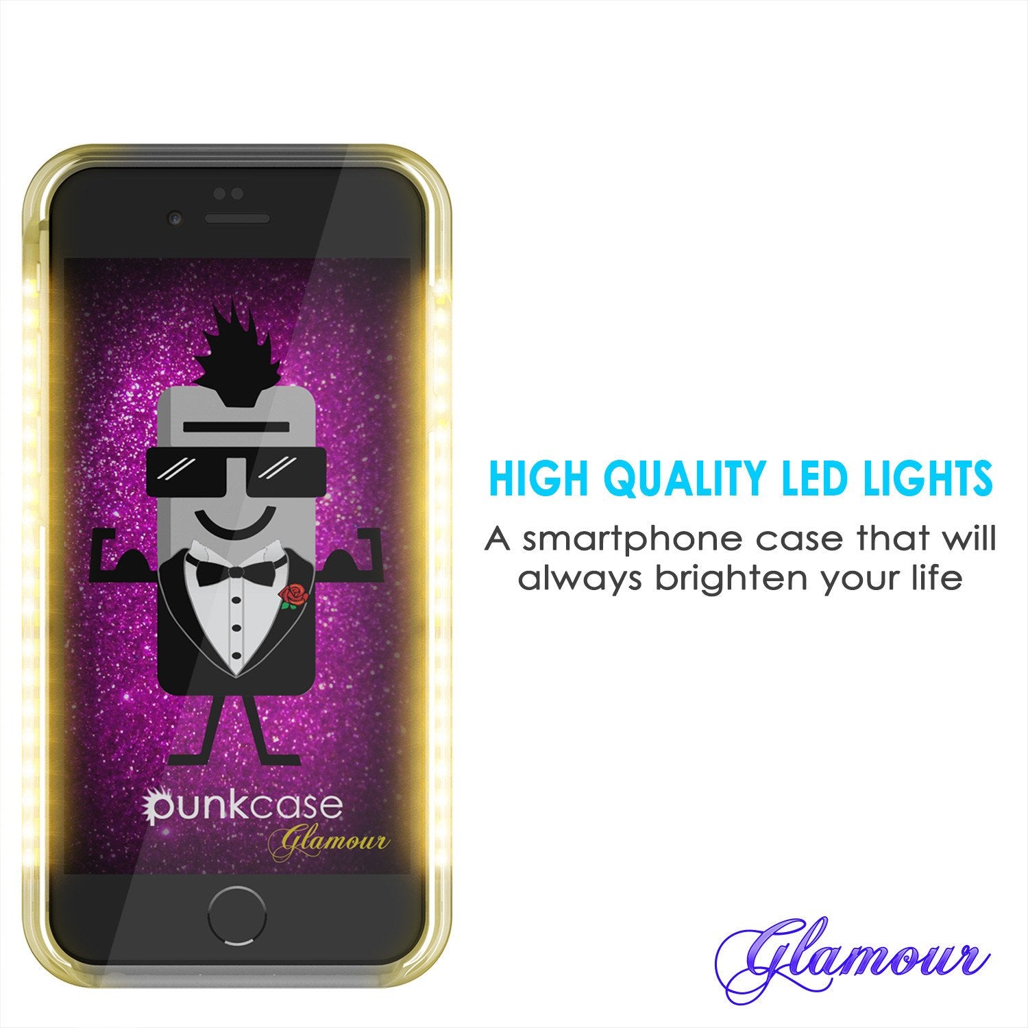 iPhone 6+/6S+ Plus Punkcase LED Light Case Light Illuminated Case, Pink W/  Battery Power Bank