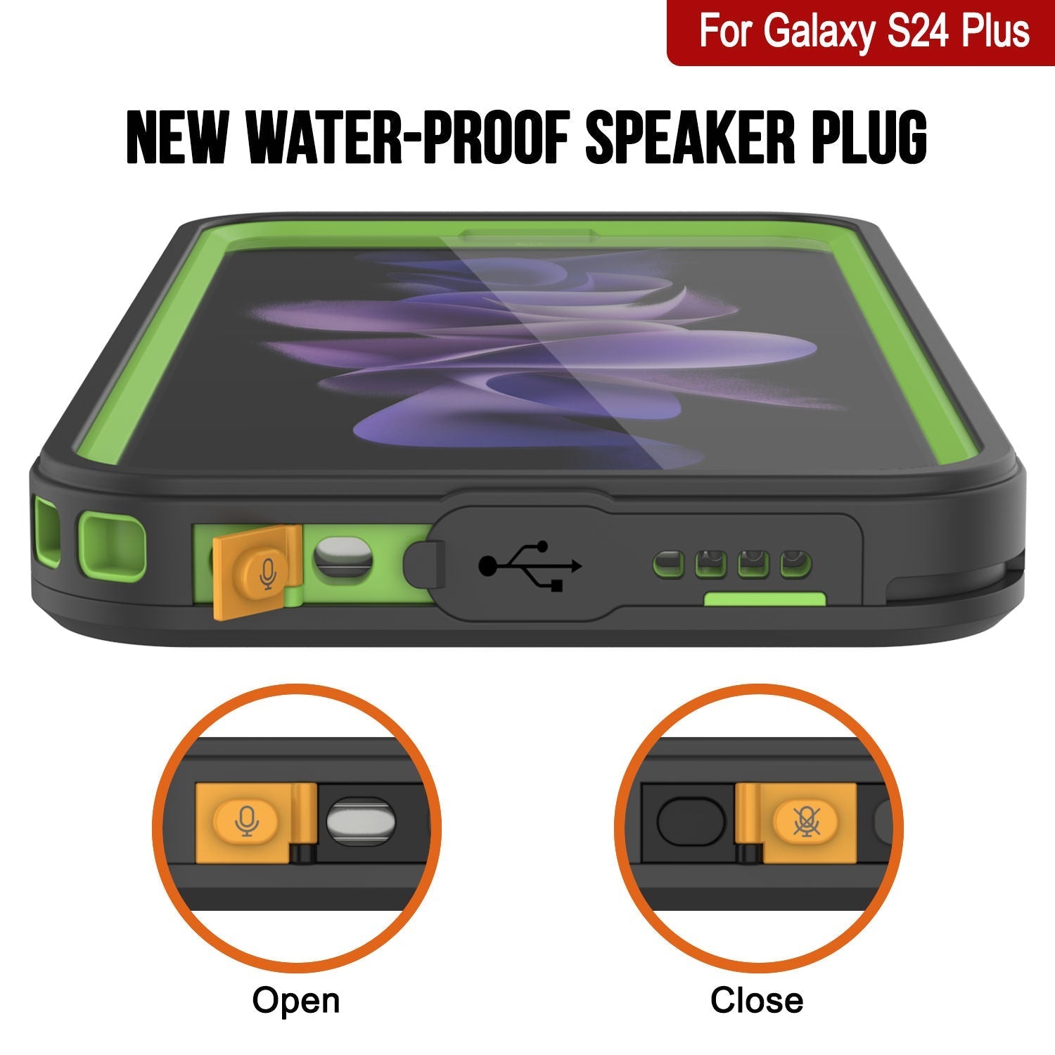 Galaxy S24+ Plus Water/ Shockproof [Extreme Series] Screen Protector Case [Light Green]