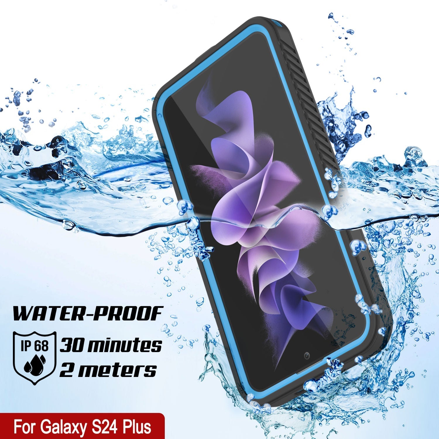 Galaxy S24+ Plus Water/ Shock/ Snow/ dirt proof [Extreme Series] Slim Case [Light Blue]