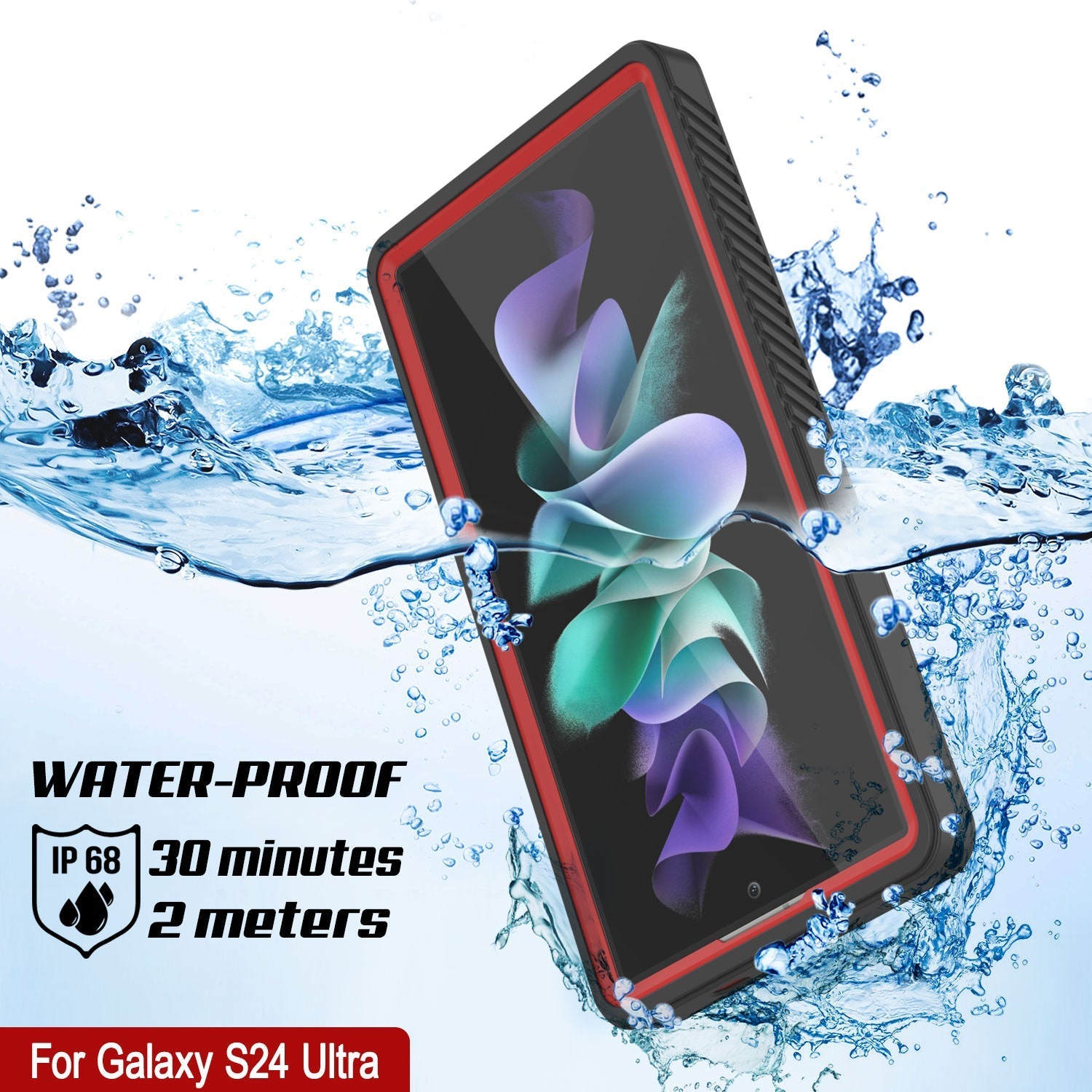 Galaxy S24 Ultra Water/ Shock/ Snowproof [Extreme Series] Slim Screen Protector Case [Red]