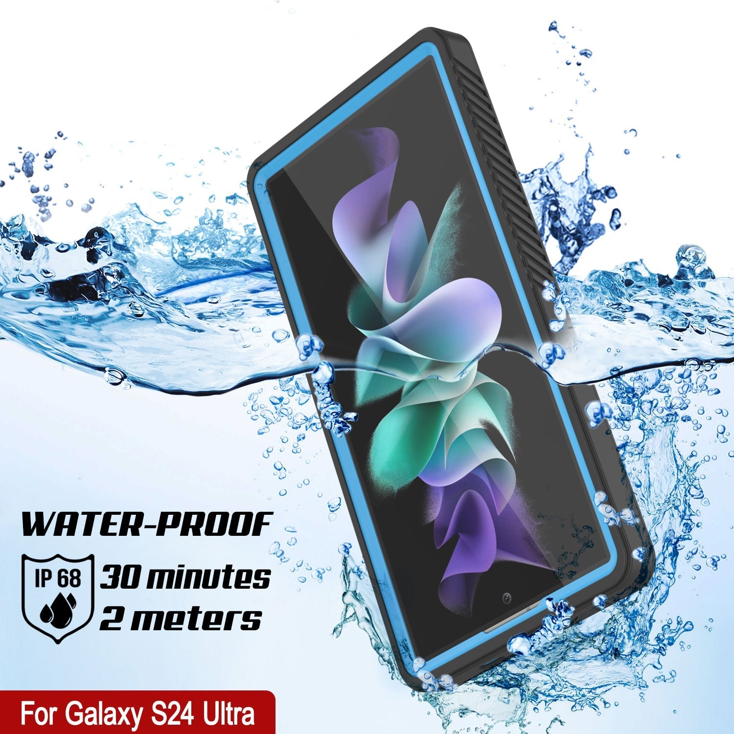 Galaxy S24 Ultra Water/ Shock/ Snow/ dirt proof [Extreme Series] Slim Case [Light Blue]