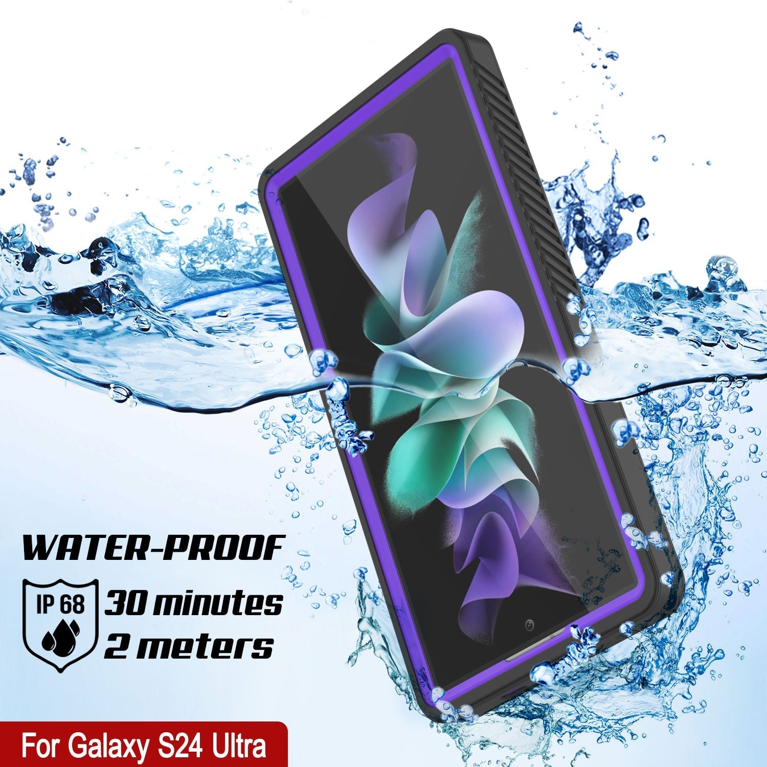 Galaxy S24 Ultra Water/ Shockproof [Extreme Series] Slim Screen Protector Case [Purple]