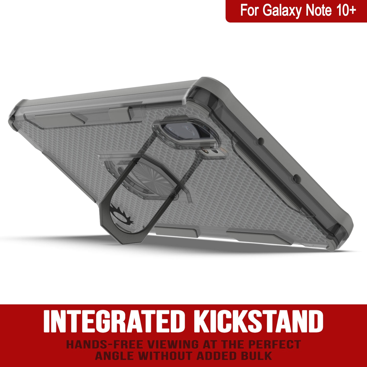 Punkcase Galaxy Note 10 Plus Case [Magnetix 2.0 Series] Clear Protective TPU Cover W/Kickstand [Grey]