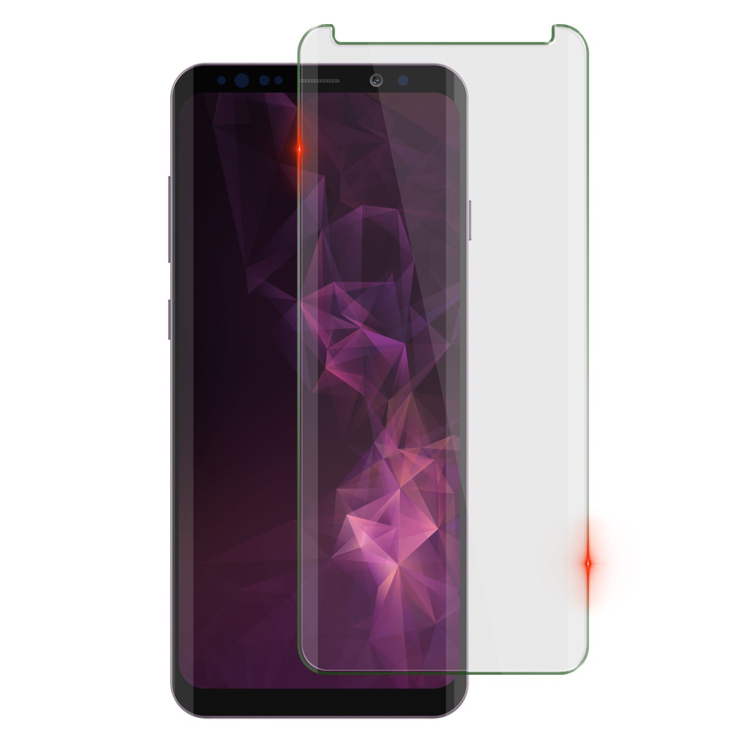 Galaxy S9  Silver Punkcase Glass SHIELD Tempered Glass Screen Protector 0.33mm Thick 9H Glass