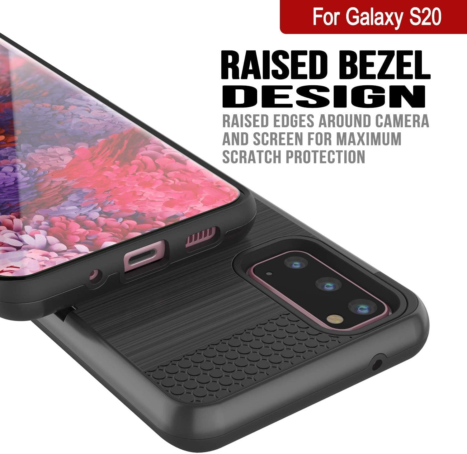 Galaxy S20 Case, PUNKcase [SLOT Series] [Slim Fit] Dual-Layer Armor Cover w/Integrated Anti-Shock System, Credit Card Slot [Grey]