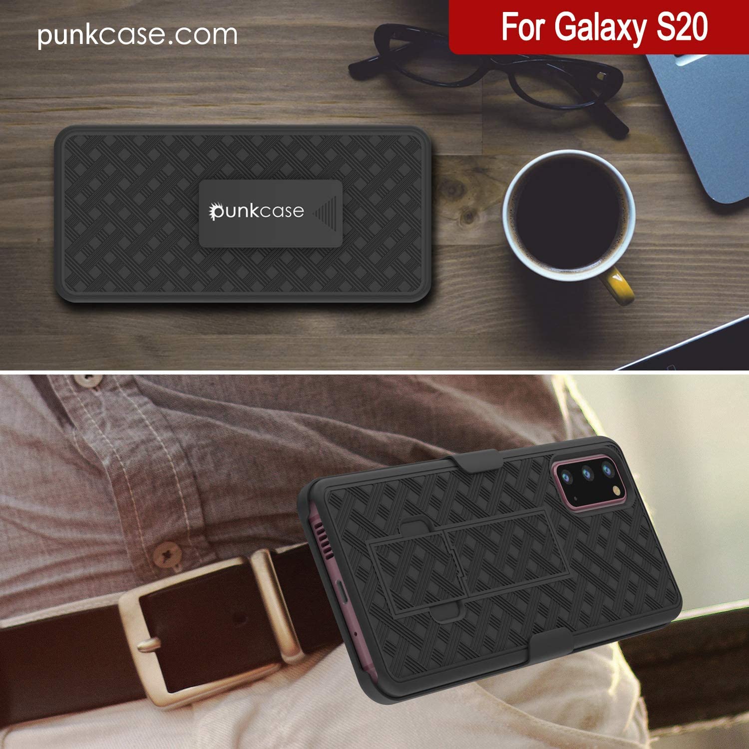 Galaxy S24 Case, Punkcase Holster Belt Clip With Screen Protector [Red]